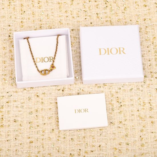 Christian Dior CD Vintage Heart Pendant Necklace