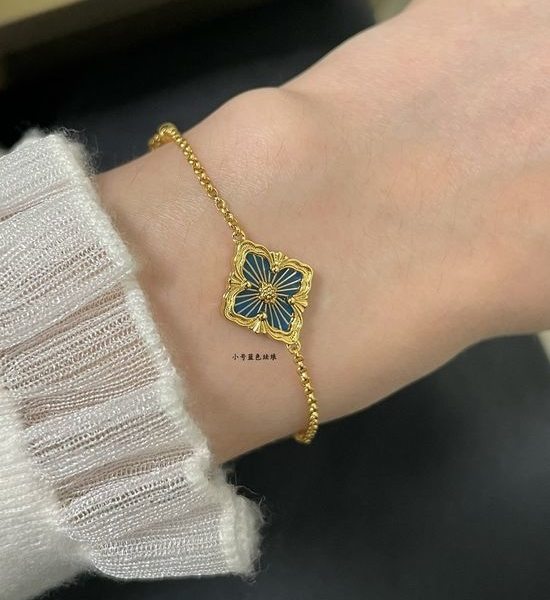 Bvlgari Gold Opera Series Small Blue Enamel Bracelet