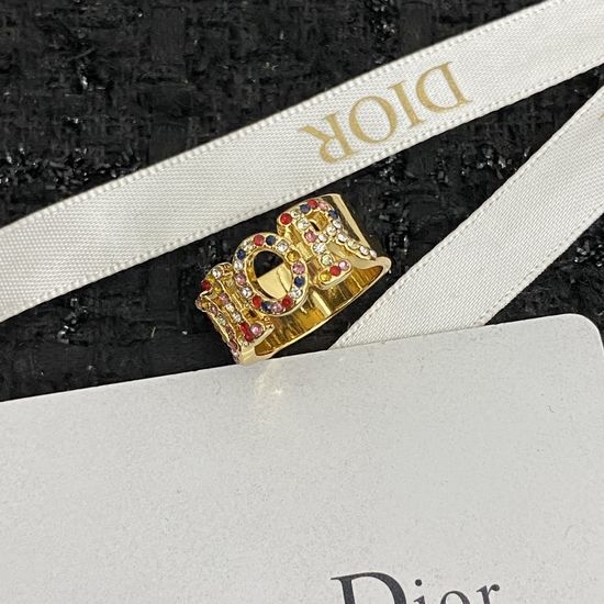 Christian Dior CD Sleek Minimalist Ring Refined Polished Jewelry