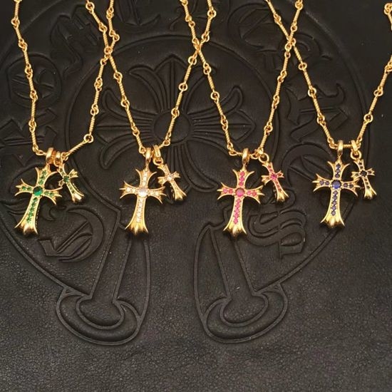 Chrome Hearts Double Cross Twisted Chain Necklace