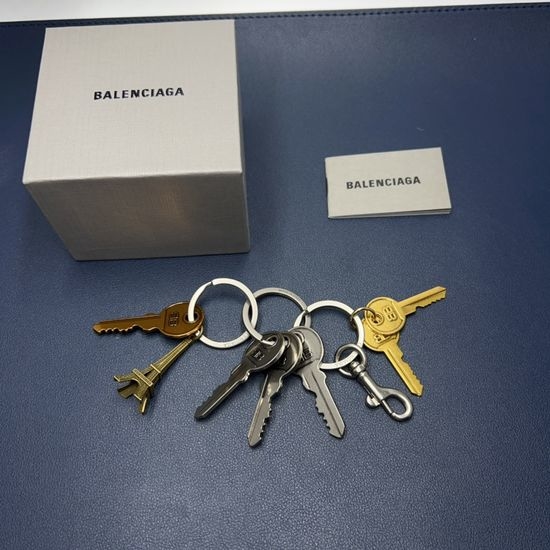 Balenciaga Three Tone Metal Keychain Bag Charm