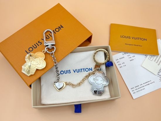 Louis Vuitton LV Keychain Bag Chain Double Pendant Design
