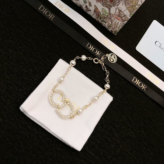 Christian Dior CD Simple Stylish Necklace Bracelet Set