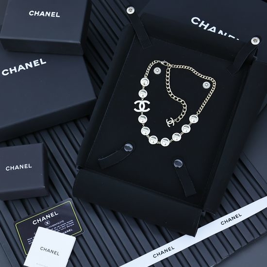 Chanel Classic Enamel Logo Short Necklace