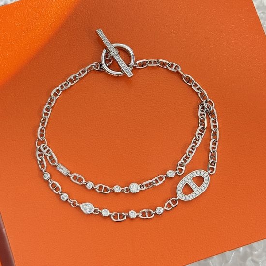 Hermes Double Layer Pig Nose Chain Bracelet