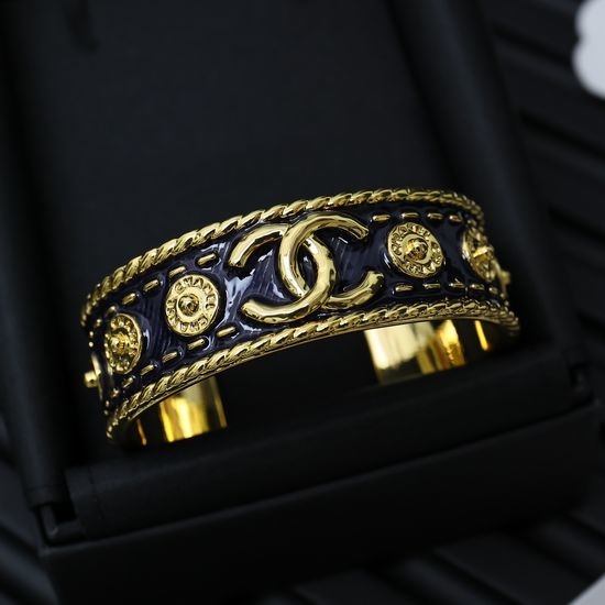 Chanel Denim Blue Letter Bangle