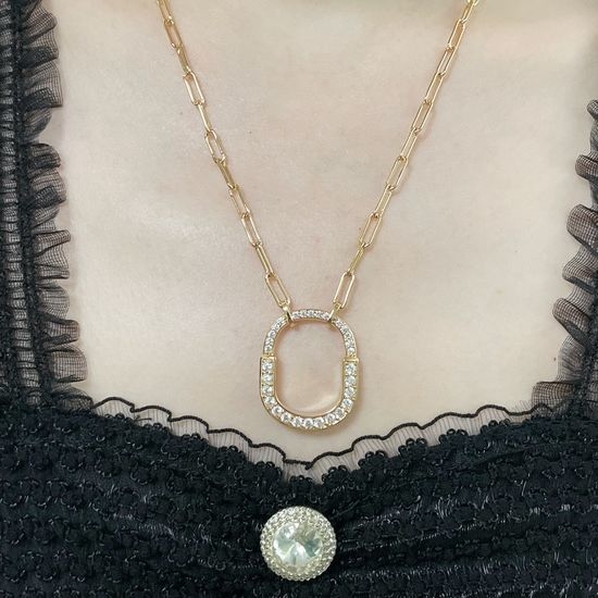 Tiffany & Co. Diamond Padlock Pendant Necklace