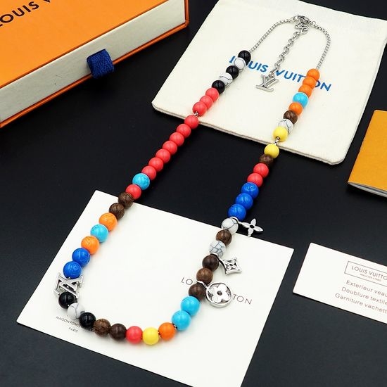 Louis Vuitton LV Adjustable Beaded Strand Necklace