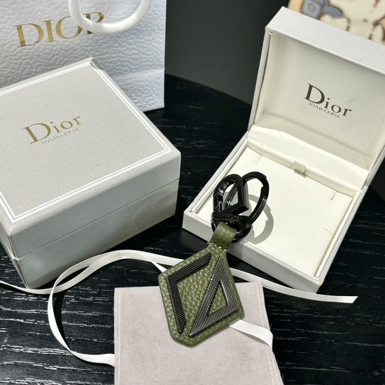 Christian Dior CD Grain Leather Keychain