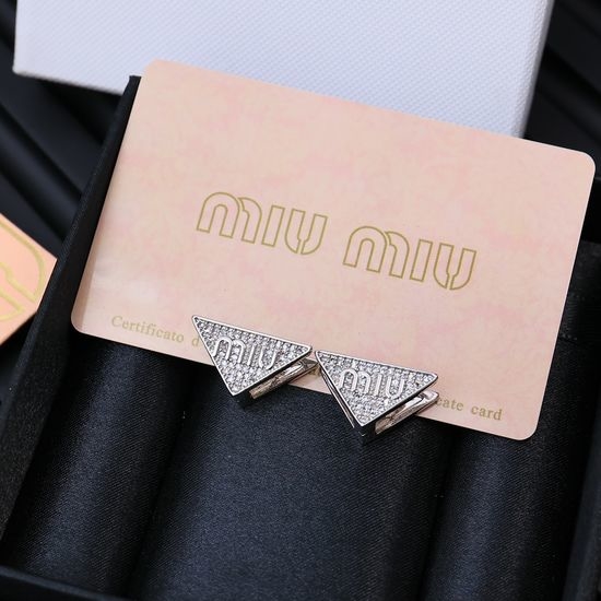 Prada Triangular Enamel Double-sided Earrings