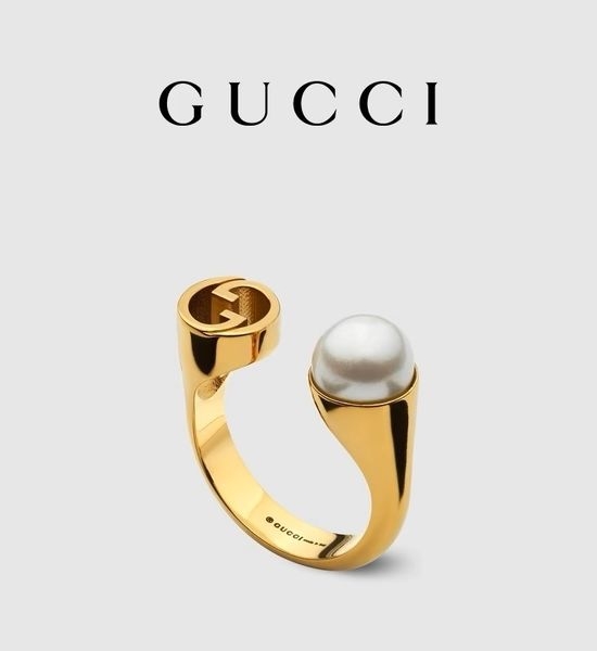 Gucci Resin Pearl Decorated Ring