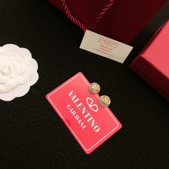 Valentino Vintage Diamond Stud Earrings Premium Material
