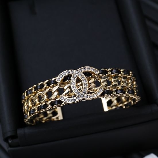 Chanel Sheepskin Chain Mixed Delicate Bangle