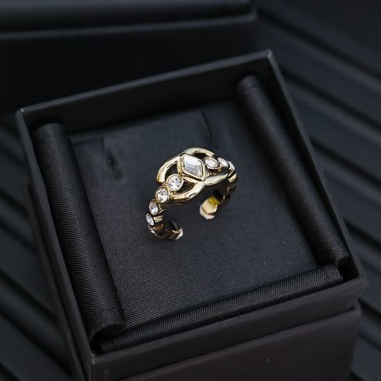 Chanel Rhinestone Decor Classic Ring