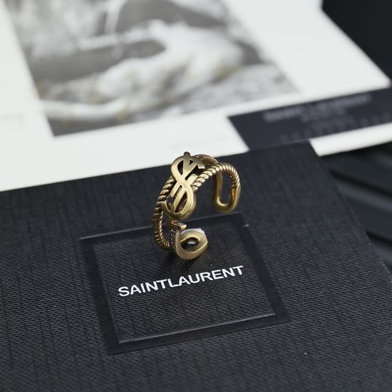 Yves Saint Laurent YSL Vintage Distressed Letter Ring