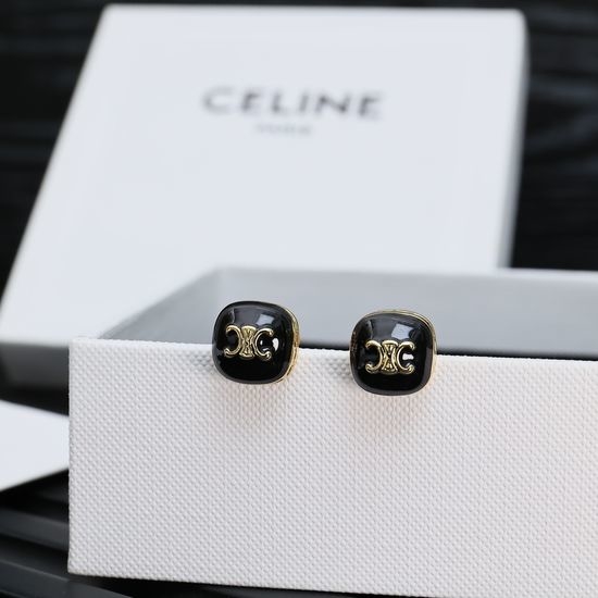 Celine Square Enamel Full Diamond Earrings