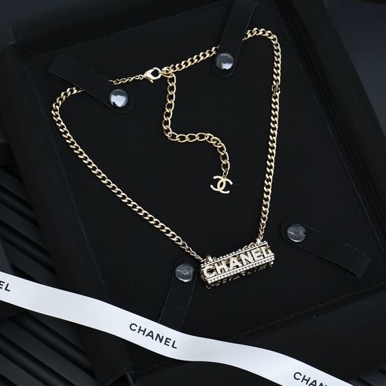 Chanel Hollow Circle Rhinestone Necklace