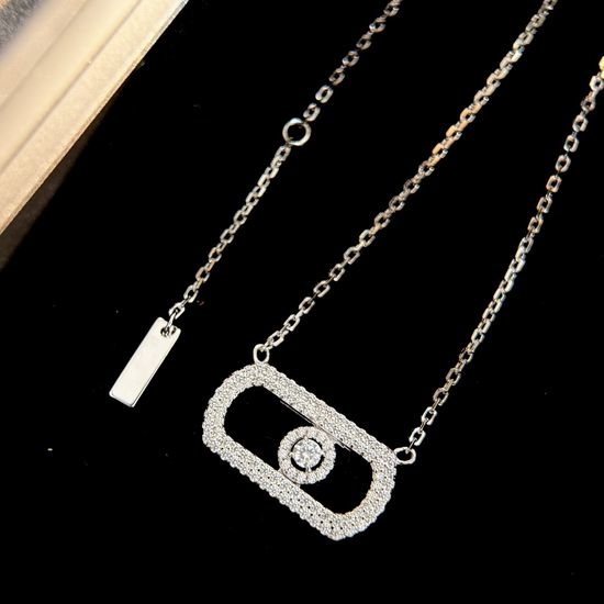 Messika Full Diamond Sliding Silver Necklace