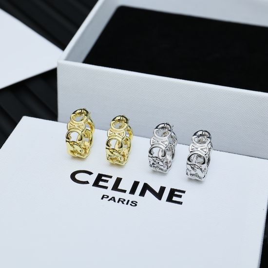 Celine Triumphal Arch Hoop Earrings