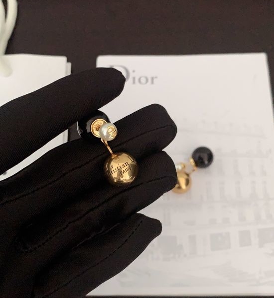 Christian Dior CD New Pearl and Bronze Ball Earrings