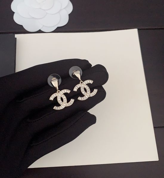 Chanel Simple Classic Delicate Drop Earrings