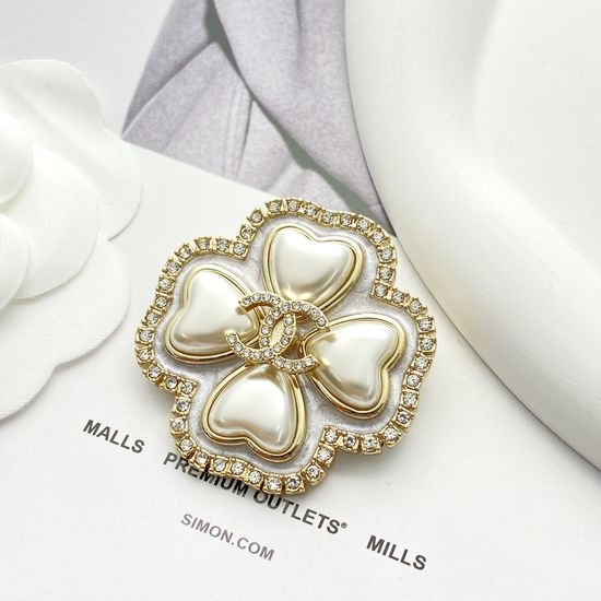 Chanel Mother of Pearl Clover Brooch