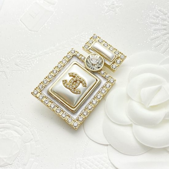 Chanel Mother of Pearl Perfume Bottle Brooch