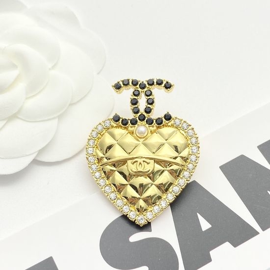 Chanel Quilted Heart Shape Brooch
