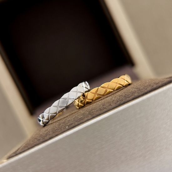 Chanel Quilted Pattern Sterling Silver Ring