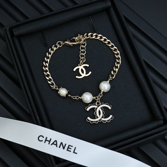 Chanel Enamel Edge Double Letter Bracelet
