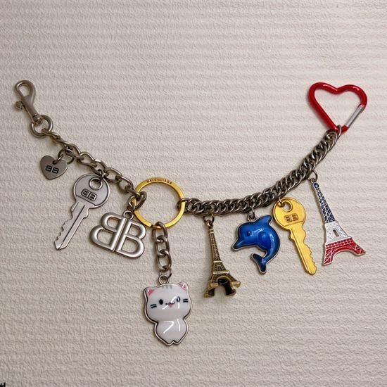 Balenciaga Heart Mirror Keychain Bag Accessory Charm