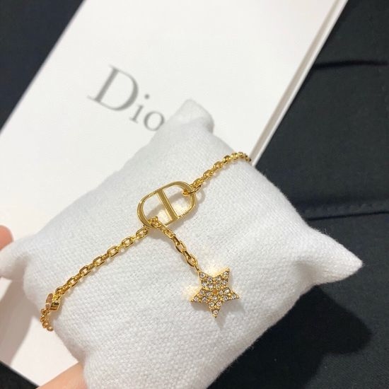Christian Dior CD Star Crystal Pendant Bracelet