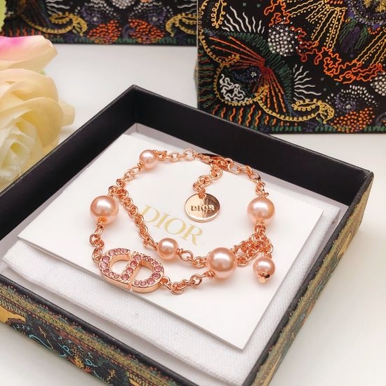 Christian Dior CD Rose Gold Double Layer Bracelet