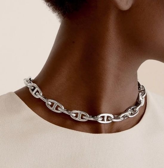 Hermes Gold Material Thick Chain Necklace