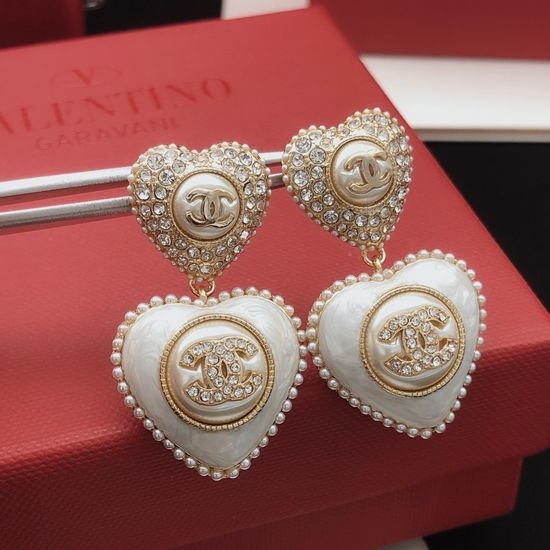 Dolce & Gabbana Large Black Heart Pearl Earrings