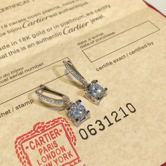 Cartier Curved Horn Cubic Zirconia Drop Earrings