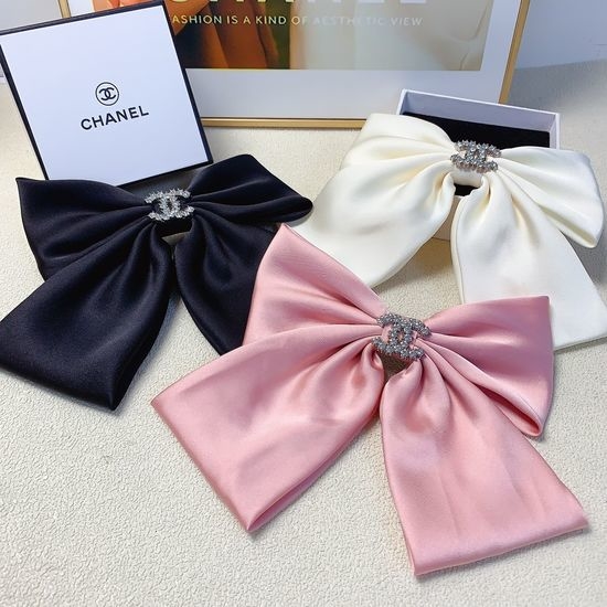 Chanel Satin Bow Decor Hair Clip