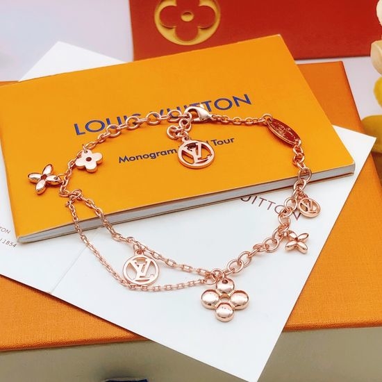 Louis Vuitton LV Rose Gold Polished Brass Bracelet