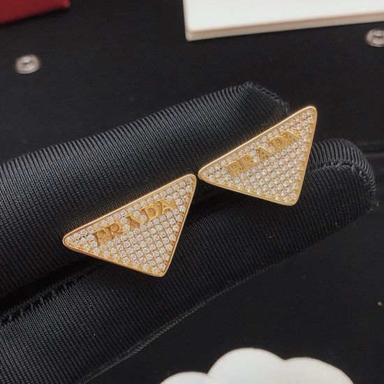 Prada Minimalist Triangle Stud Earrings