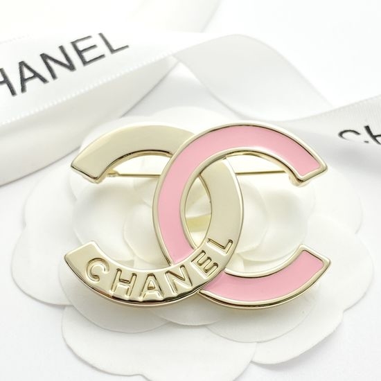 Chanel Pink Enamel Stitching Brooch