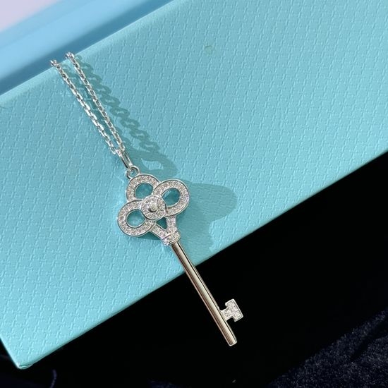 Tiffany & Co. Key Shape Pendant Chain Necklace