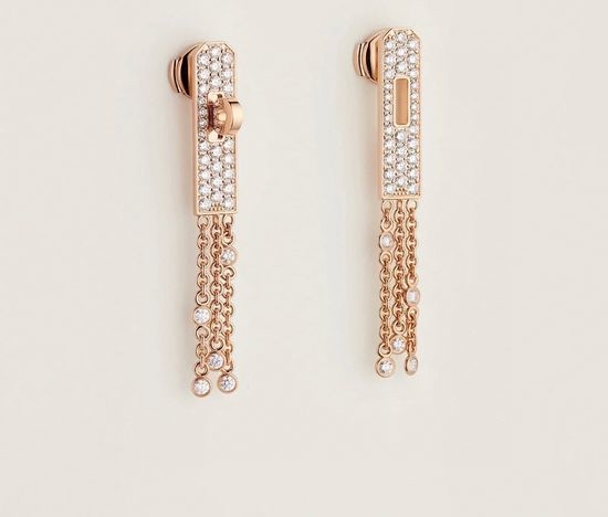 Hermes Hermes Kelly Diamond Fringe Earrings