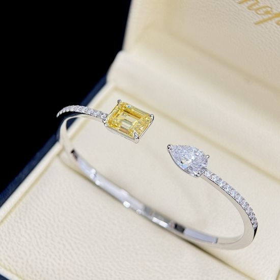 Polo Ralph Lauren Yellow Diamond Full Diamond Sterling Silver Bangle