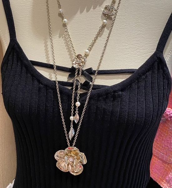 Chanel Camellia Crystal Beaded Necklace