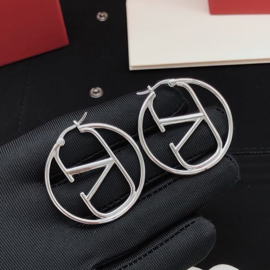 Valentino Smooth Polished Round Hoop Earrings
