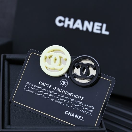 Chanel Acrylic Round Badge Brooch