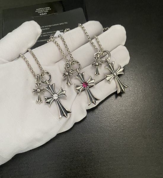 Chrome Hearts Double Cross Pendant Necklace