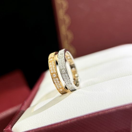 Cartier Narrow Full Diamond 925 Silver Ring