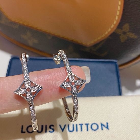 Louis Vuitton LV Moon Round Rhinestone Stud Earrings