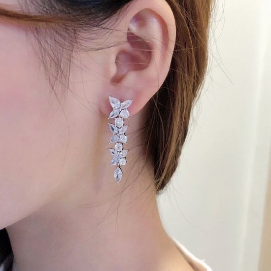 Tiffany & Co. Sparkling Marquise Sterling Silver Earrings